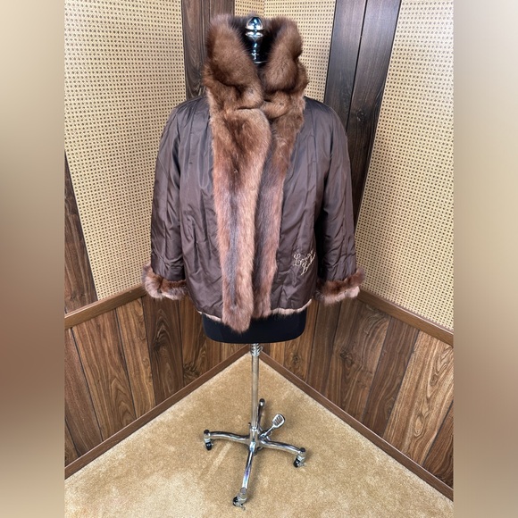 VINTAGE MARSHALL FIELD & COMPANY RUSSIAN SABLE FUR COAT JACKET MEDIUM - Picture 6 of 12